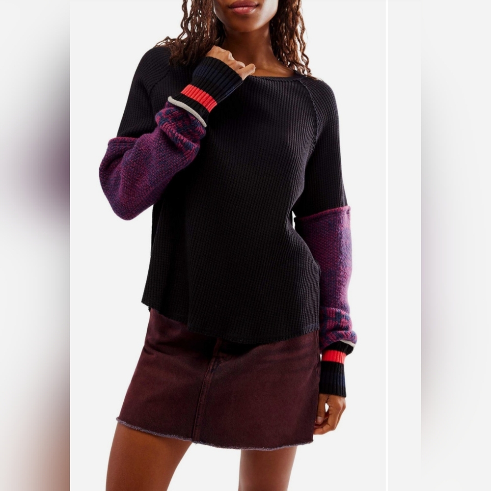 Women's size small Raglan waffle knit Free People sweater